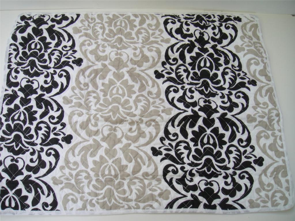 GLOBAL "FLORENCE" DAMASK STANDARD SHAM BLACK/BEIGE/WHITE gallery