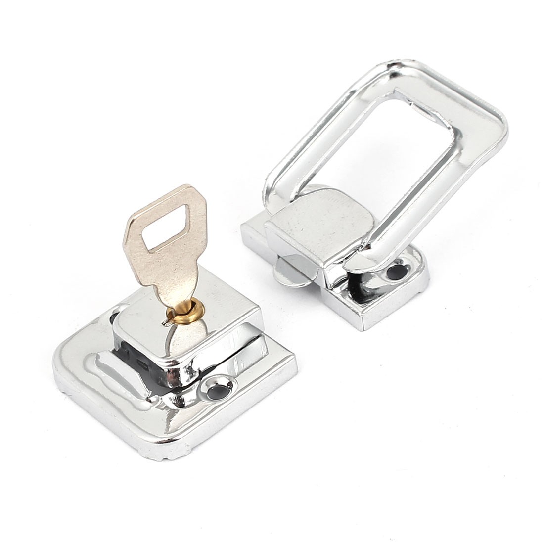 Chest Boxes Handbag Rectangle Shape Metal Clasp Lock Toggle Latch 2pcs w Keys gallery