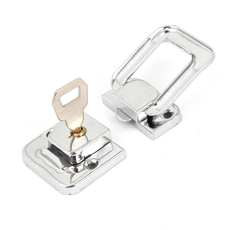 Chest Boxes Handbag Rectangle Shape Metal Clasp Lock Toggle Latch 2pcs w Keys gallery