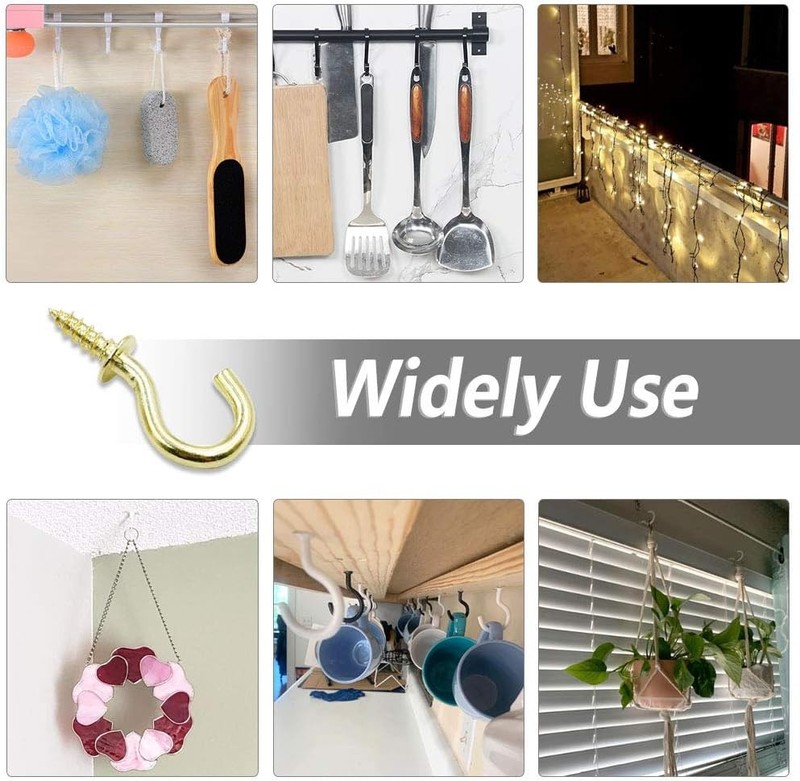100 Pcs 1/2" Ceiling Cups Hooks Screw Hooks Ceiling Cup Hooks Self-T... gallery