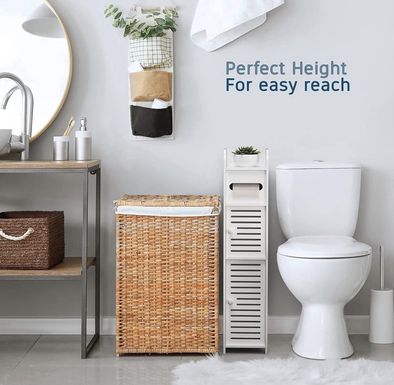 Small Bathroom Storage Cabinet for Small Spaces with Clear Knobs - A0275 gallery
