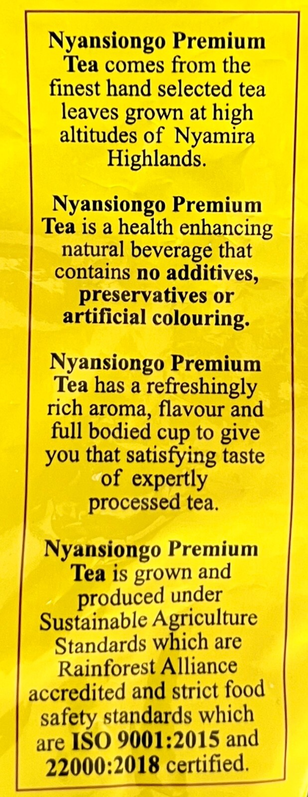 Kenya Premium Black Tea - Loose leaf Direct from Factory Unblended 8.5oz -(240g) gallery