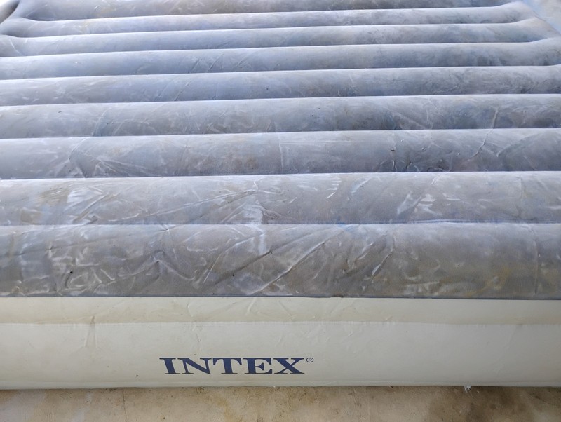 Intex Stretch Queen Raised Inflatable Air Bed Built-In Pump, Gray Firm gallery