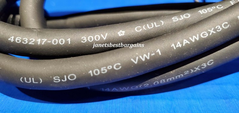Replacement Power Tool Cord 9 Ft 14/3 14 Gauge 3 Wire 300 Volt SJO w/ Terminals gallery