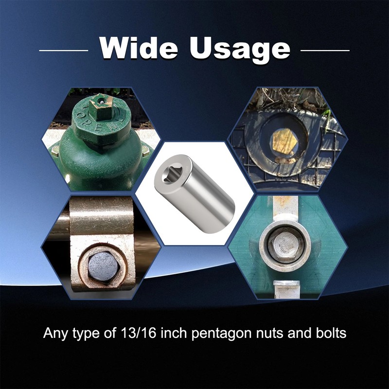 13/16" 5-Point Impact Utility Socket 3/8" Drive for 13/16" Penta Nuts and Bolts gallery