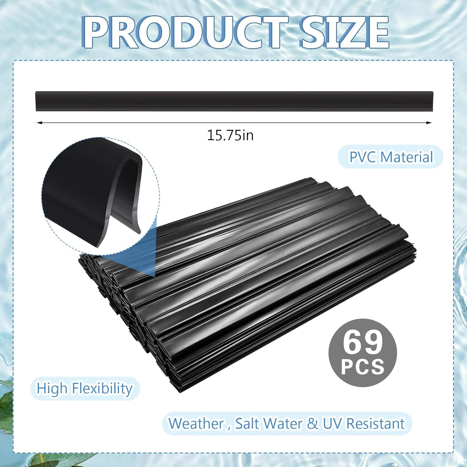 69PCS 15.75Inch Coping Strips for Overlap above Ground Pool Liners Plastic Liner gallery
