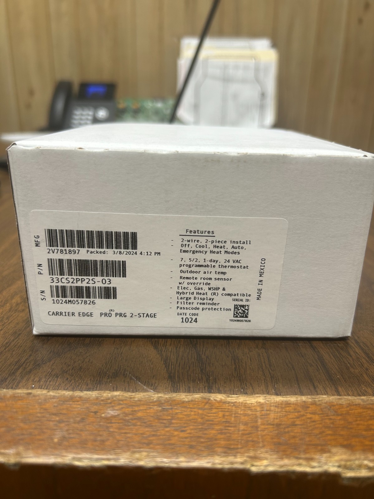 Carrier Edge Two piece 7 day programmable dual fuel Thermostat gallery