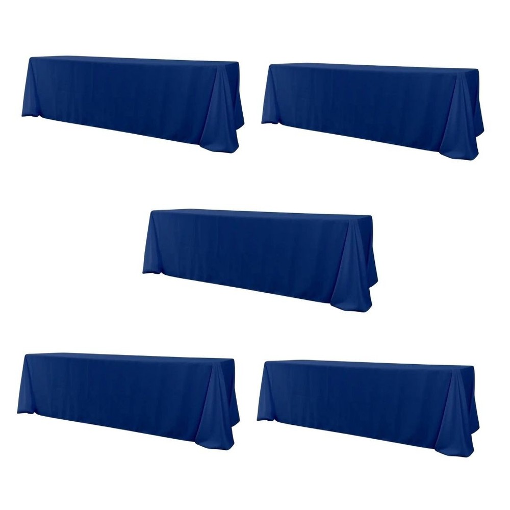 Navy Blue Rectangle Tablecloth 90" x 156" 190gsm - 5-Pack by Chivari