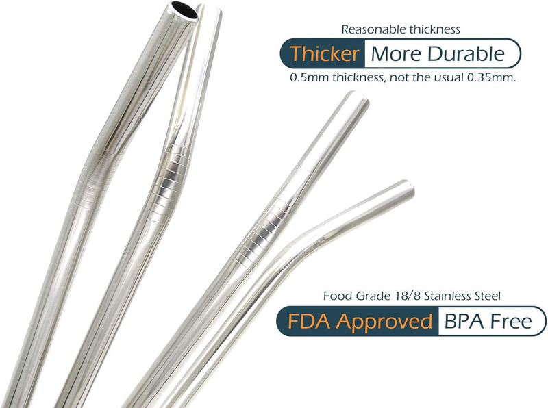 Big Drinking Straws Reusable 12 Inches Extra Long 9mm Extra Wide SUS 304 Food-Gr gallery