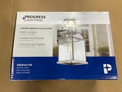 NEW Progress Lighting Canton Heights 12.75″ Stainless Outdoor Wall Lantern