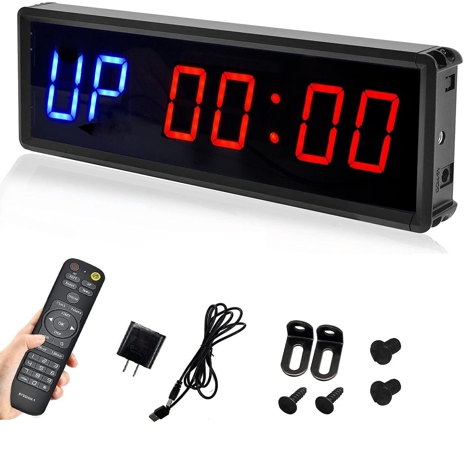 LED Countdown/Up Timer Clock Stopwatch with Remote Control for Home Gym Fitness gallery