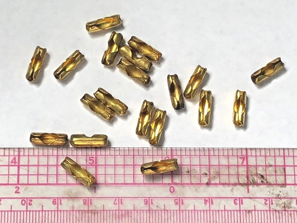 10pcs NEW #6 SOLID BRASS PULL CHAIN EXTENSION CONNECTORs LINKS fan/lamp part