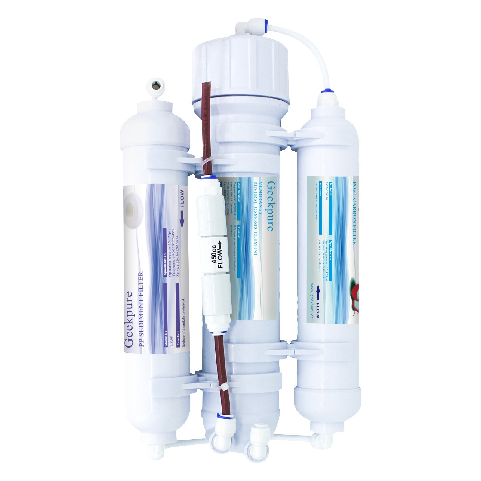 Geekpure 3 Stage Portable Aquarium Countertop Reverse Osmosis Water Filter -100G gallery