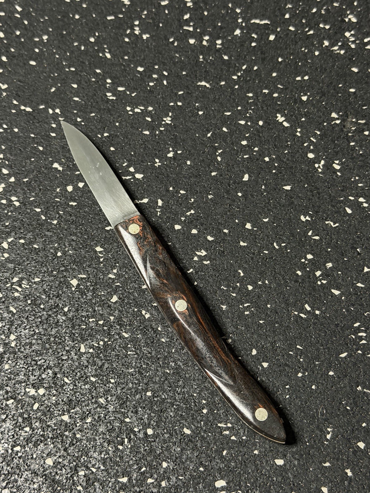 Vintage Cutco Straight Edge Paring Knife 1720 Brown & Black Swirl Handle gallery