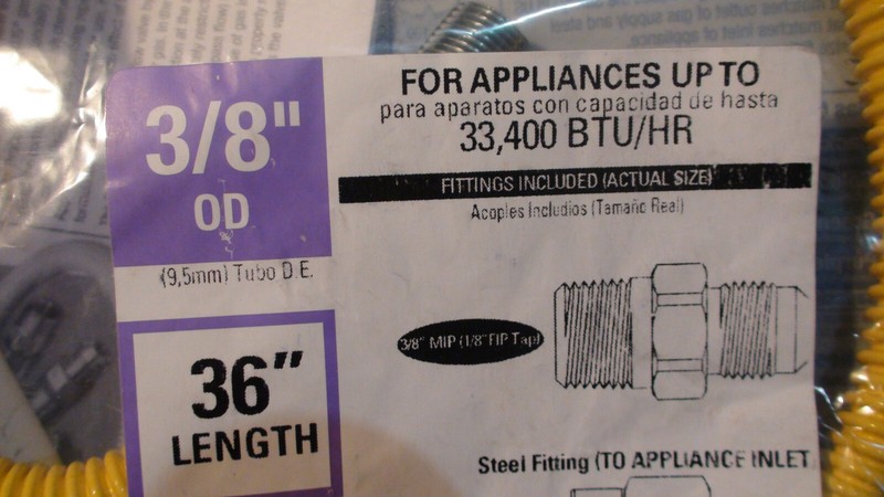 BrassCraft CSSL47E-36P 3/8" OD - 36" Length 33,400 BTU/HR gallery