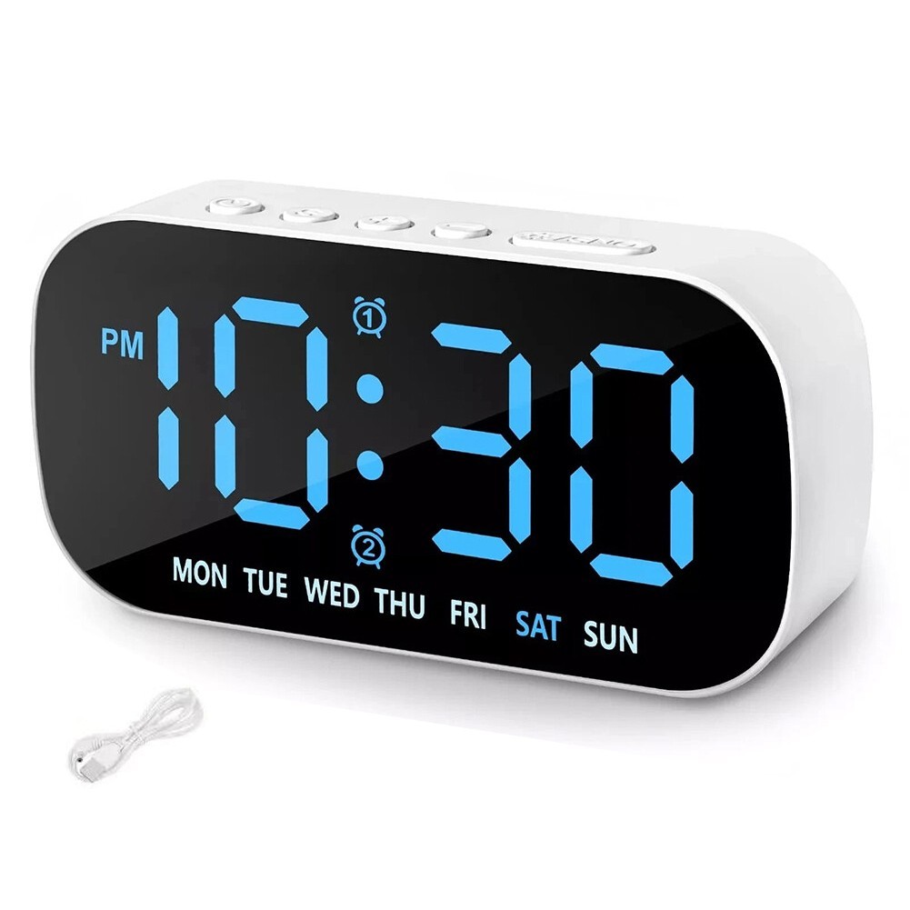 Electric Digital Alarm Clock LED Large Display Battery Backup Snooze Dual Alarm gallery