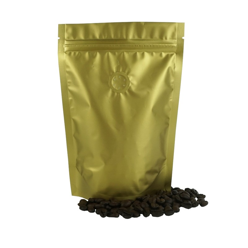 QQ Studio Coffee Pouch for Espresso Beans, Gold Single Origin Bag with Valve gallery