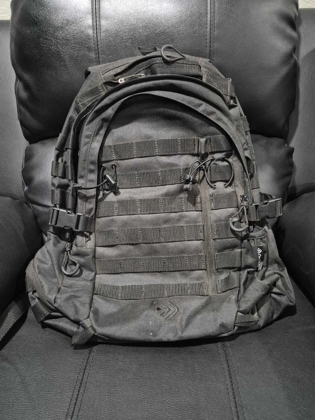 Outdoor Products Quest Backpack Daypack Black Multi-Pocket/Zip Functional Heavy