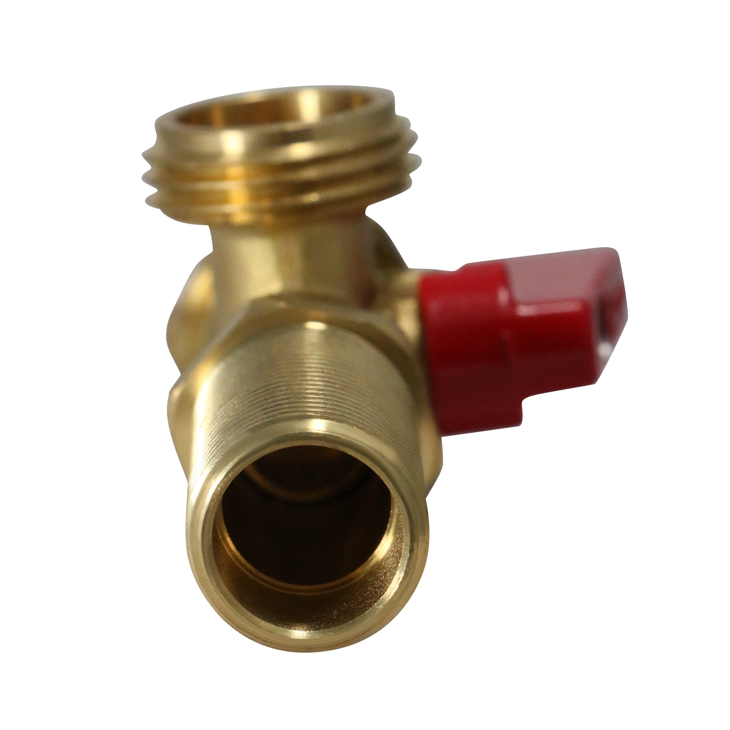 5 Pc XFITTING Washing Machine Stop Valve, 1/2" MIP x 3/4" MHT, Red gallery