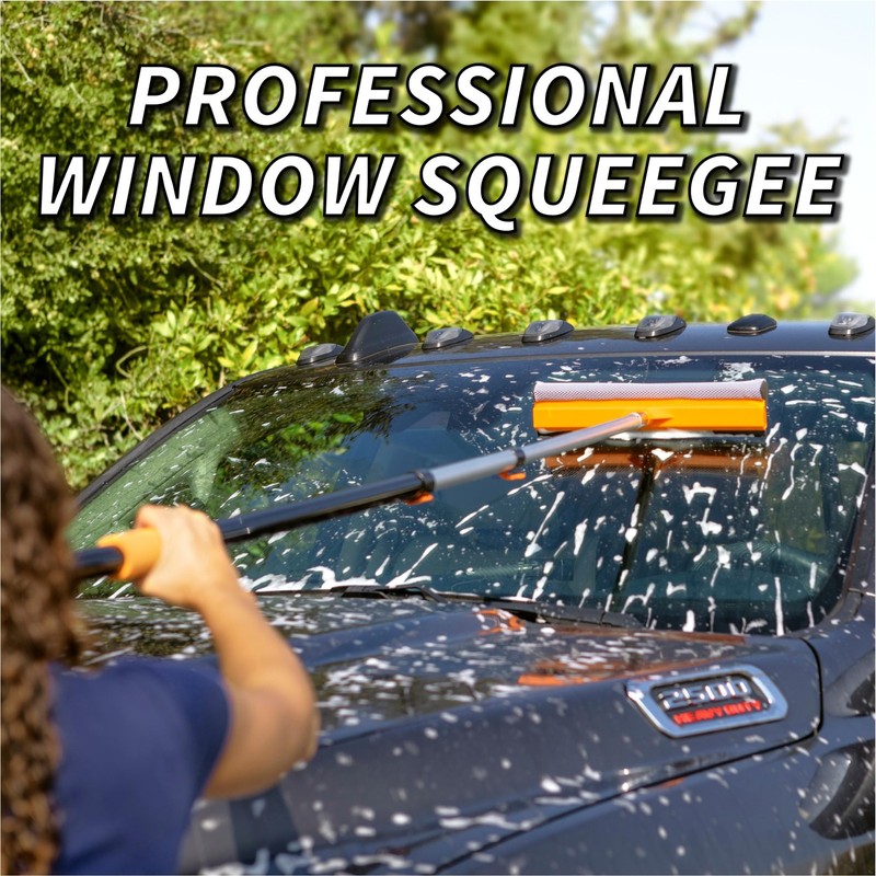 5-24 ft Window Washer Squeegee Kit with Extension Pole (30+ Foot Reach) // Lo... gallery