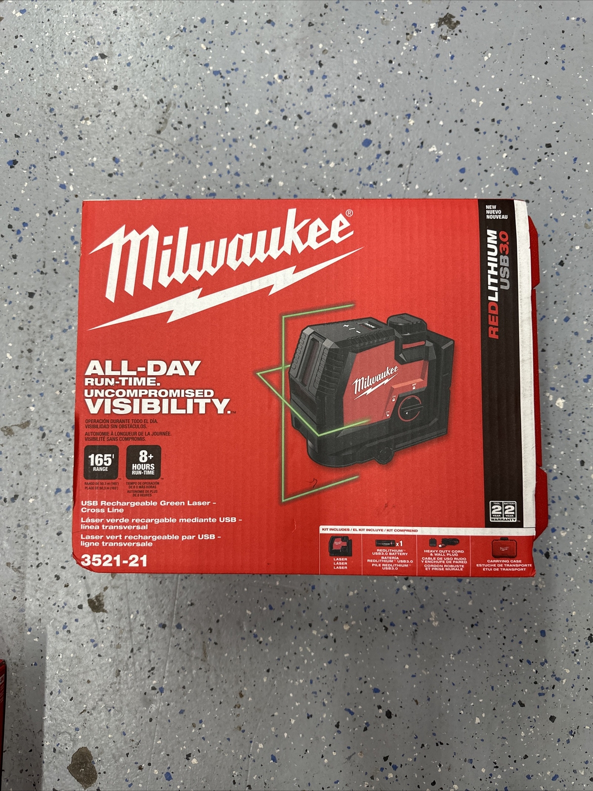 Milwaukee 3521-21 REDLITHIUM USB Rechargeable Cordless Green Cross Line Laser gallery