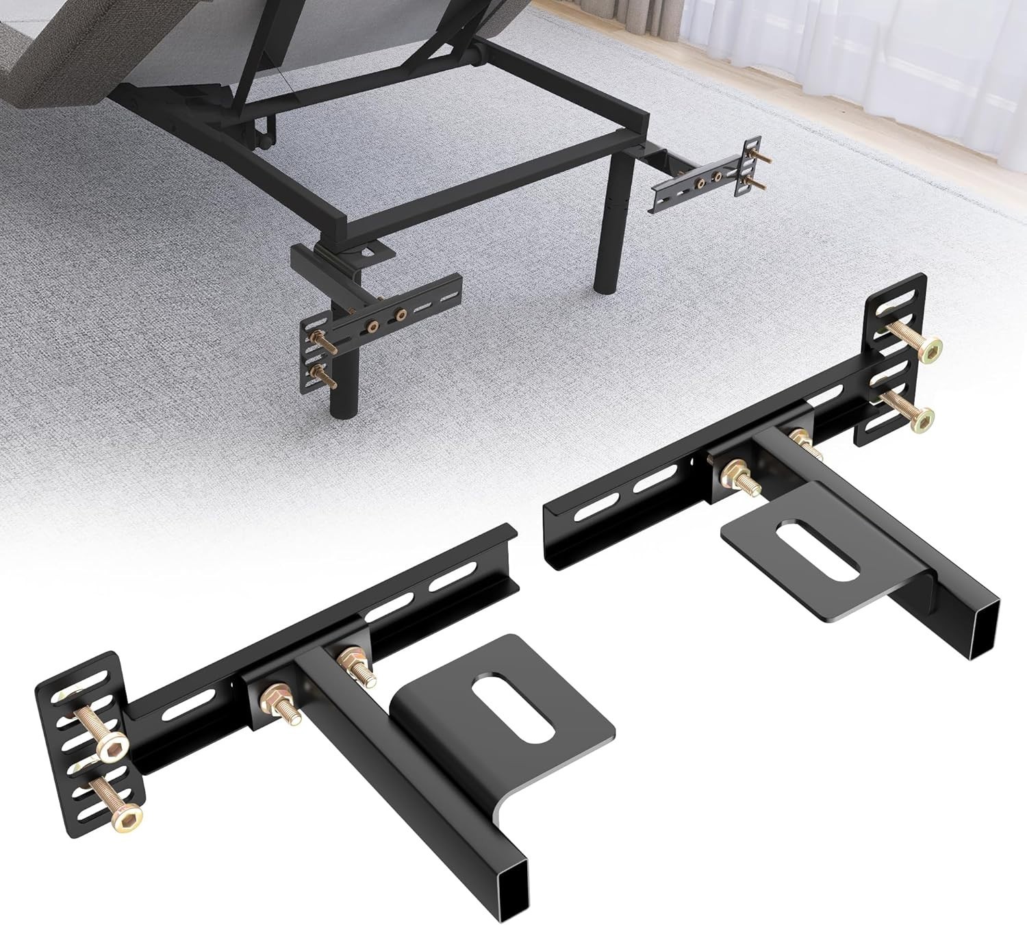 Universal Headboard Brackets Fit Twin Full Queen King 2 Pack Matte Black gallery