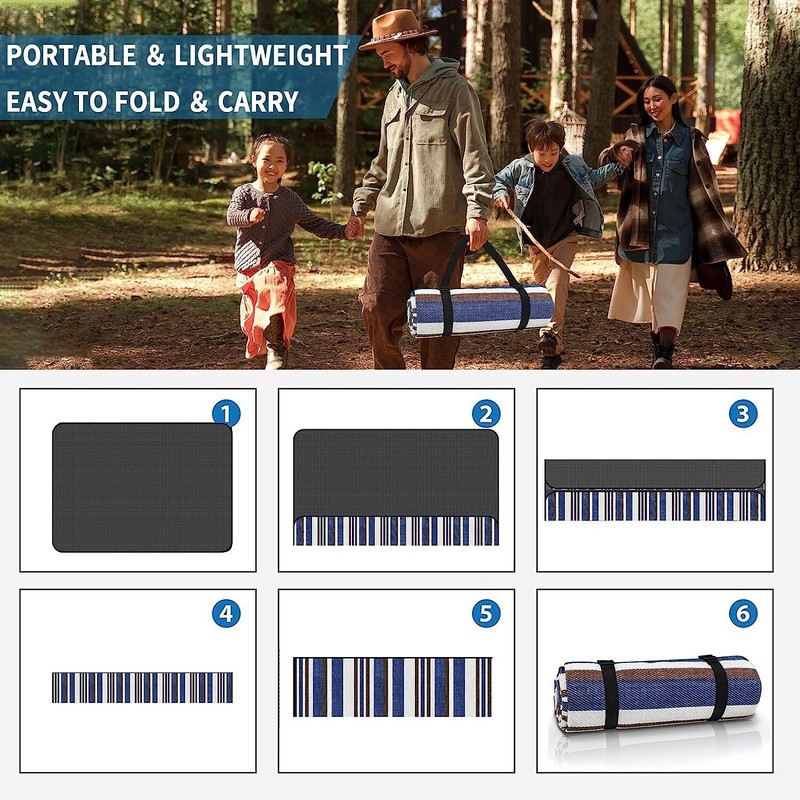 Picnic Blankets Waterproof Foldable, 59’’x78.7’’ Extra Large Picnic Dual-layer gallery