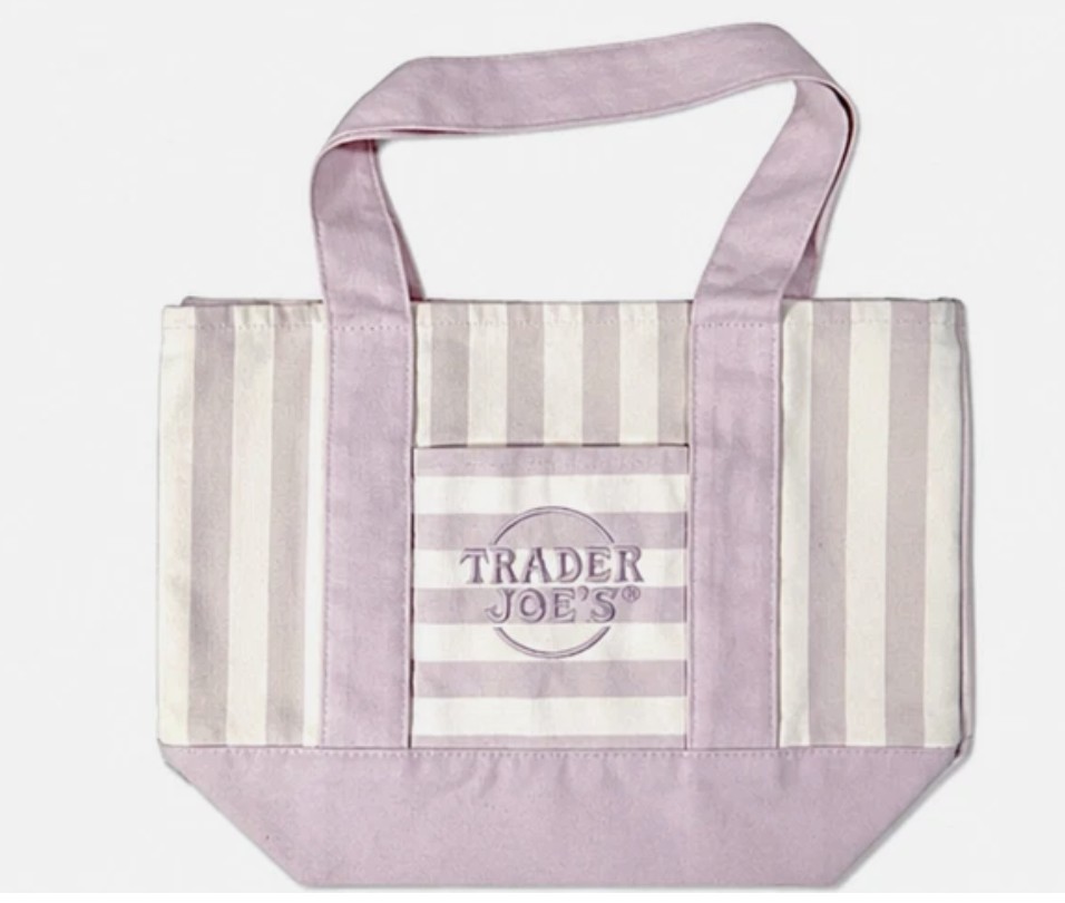 Trader Joe's Striped Canvas Mini Tote **Choose Your Color** - Fast Ship gallery