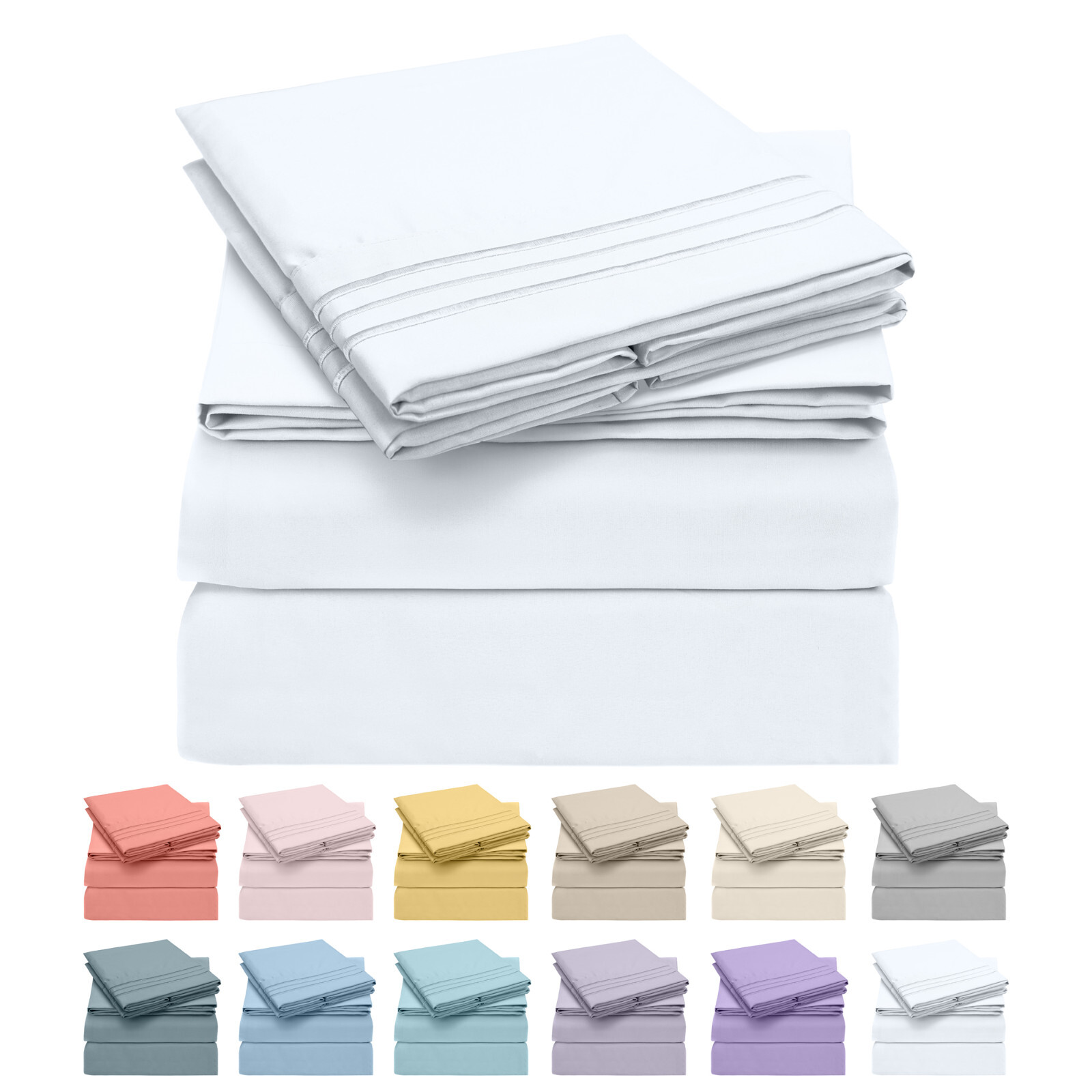 Mellanni 4-Piece Bed Sheet Set- Deep Pocket, Wrinkle, Stain Resistant Microfiber gallery
