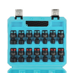DURATECH 14PCS 3/8″ Universal Impact Swivel Socket Set Shallow Wobble SAE Metric