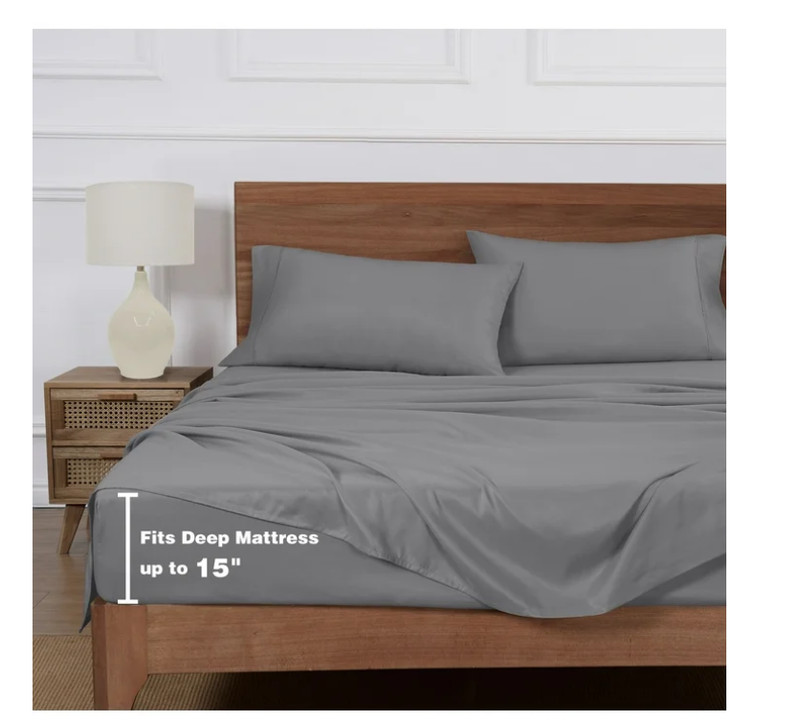 Mainstays Super Soft Brushed Microfiber Bed Sheet Set,Soothing Gray,Twin-XL, 3. gallery