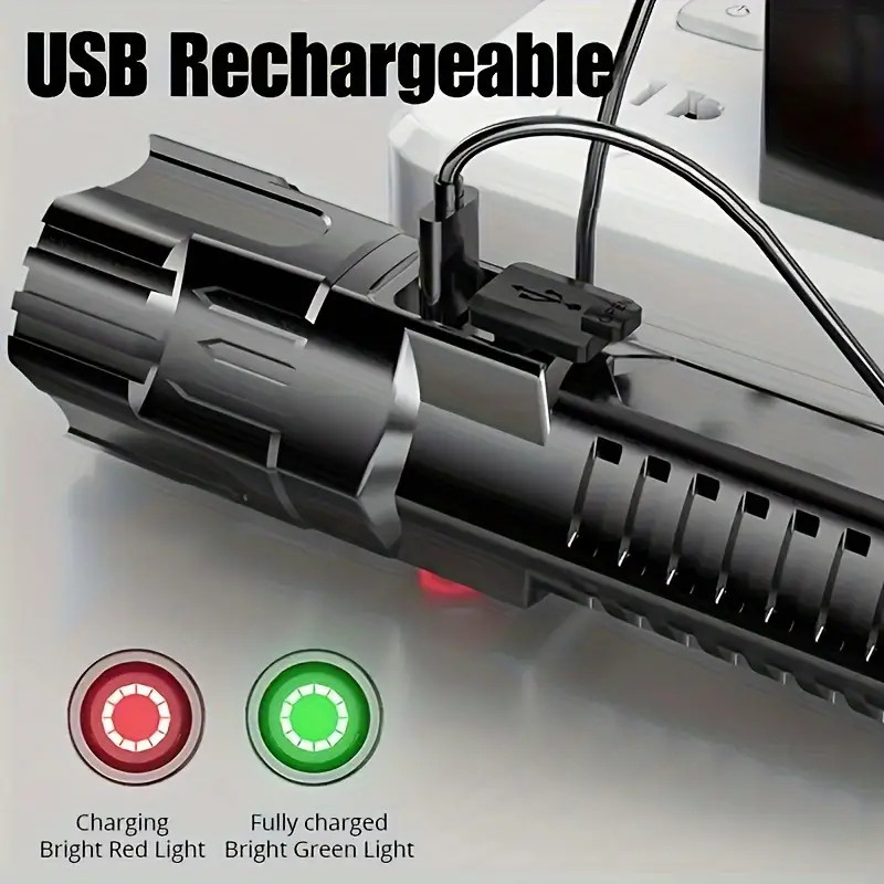 Mini Rechargeable LED Flashlight Tactical Police Super Bright Torch Zoomable Lot gallery