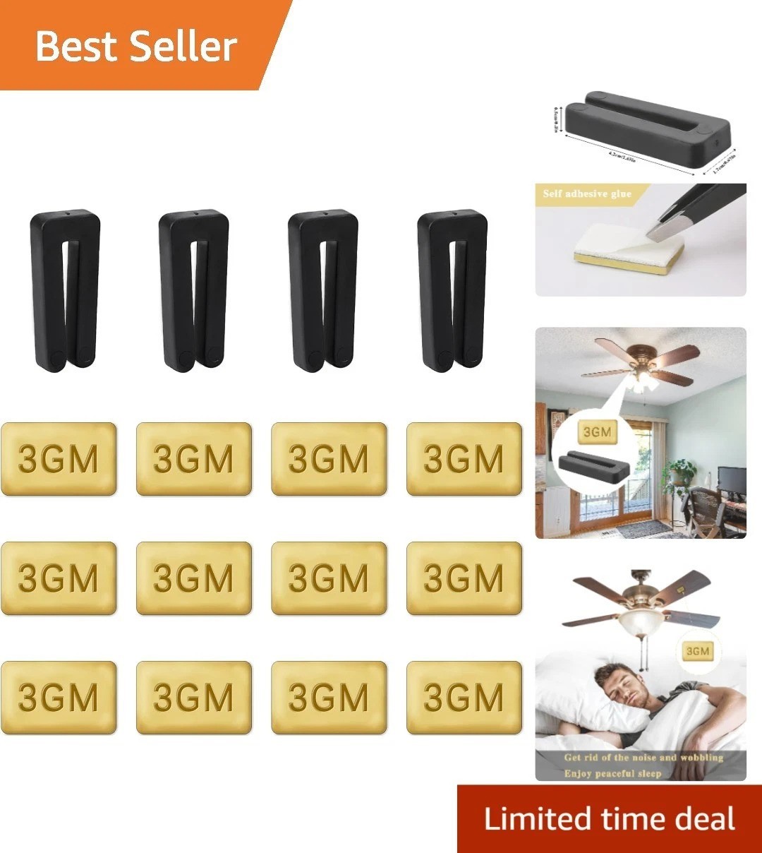 Ceiling Fan Blade Balancing Kit 4 Sets Self-Adhesive Weights gallery