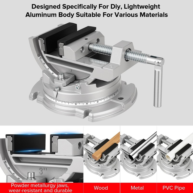 Multi-Angle Bench Clamp with Heavy-Duty Vise Function: 0-90° Tilt, 360° Swive... gallery