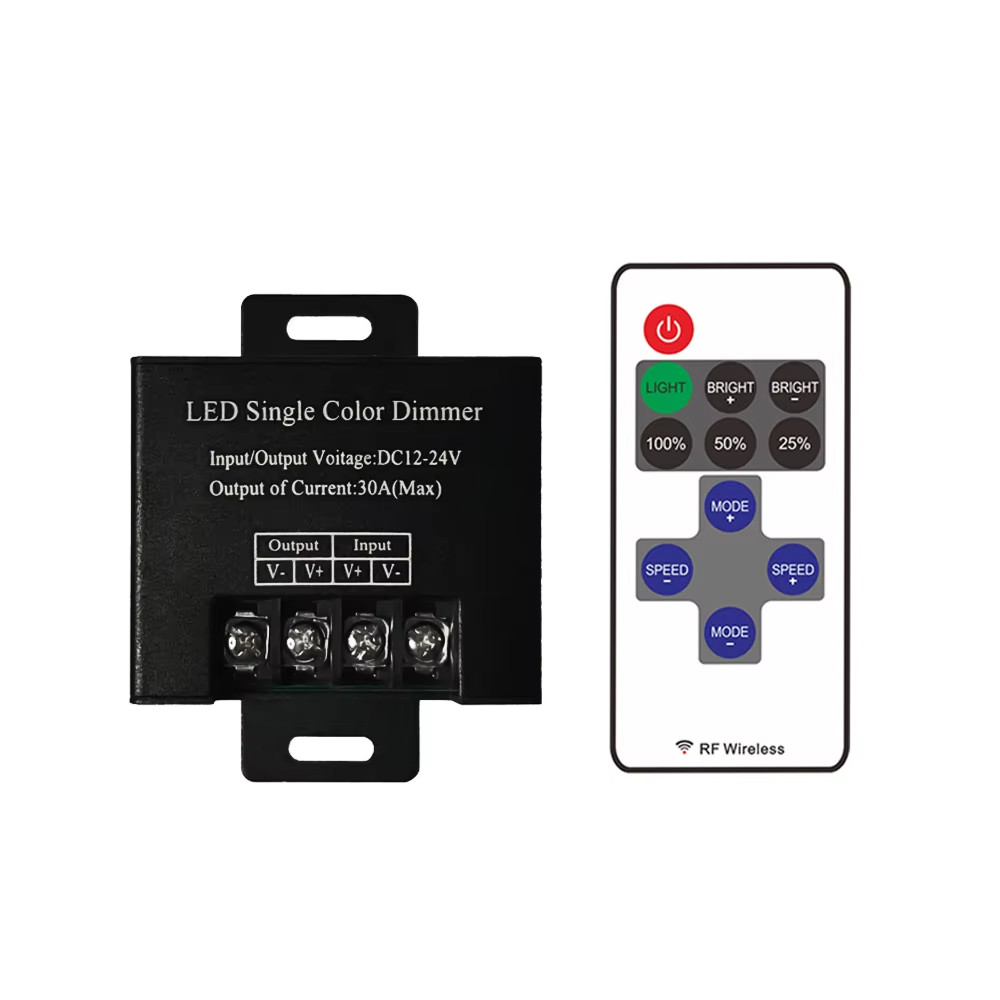 DC 12V 24V 3Key 11Key LED Single Color Dimmer 8A 20A 30A Wireless Remote Control gallery