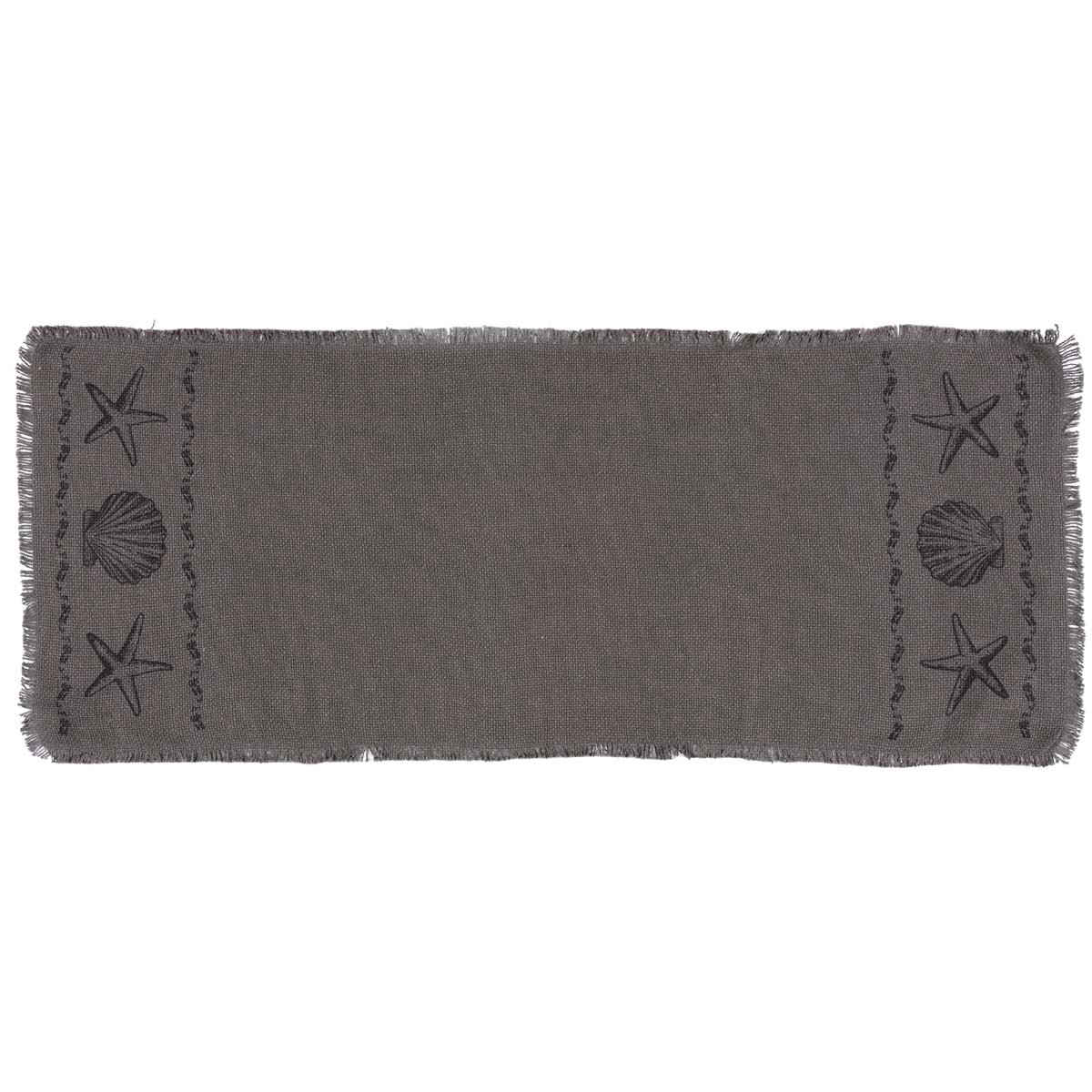 SANDY Grey BURLAP RUNNER 13X48 COUNTRY Coastal Beach Shell RUSTIC DECOR gallery