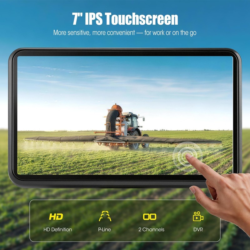 7" Touchscreen DVR System with Wired Backup Camera - 20G Vibration Proof gallery