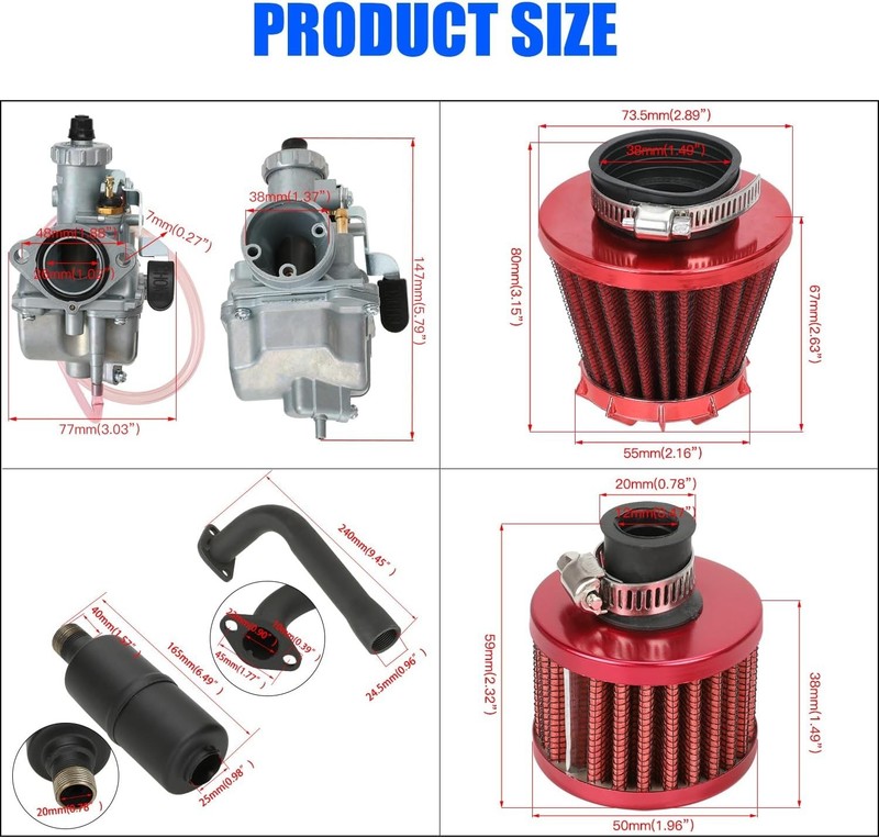 Carburetor Exhaust Header Muffler Stage 2 Kit for Mini Bike Go Kart Predator ... gallery