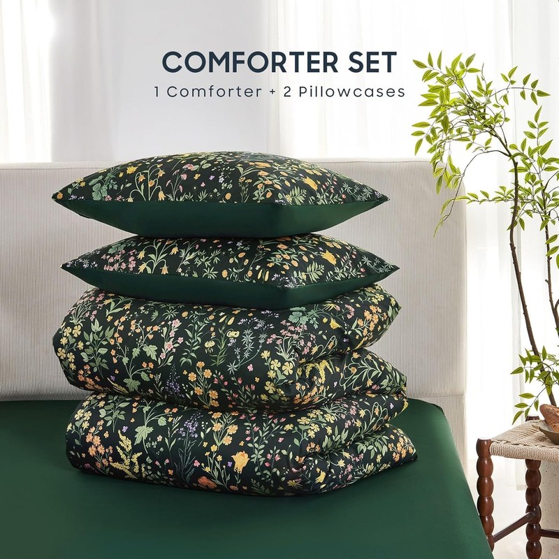 Wildflower Patterned,Elegant,Botanical Flower Style Comforter Sets - GG Home gallery