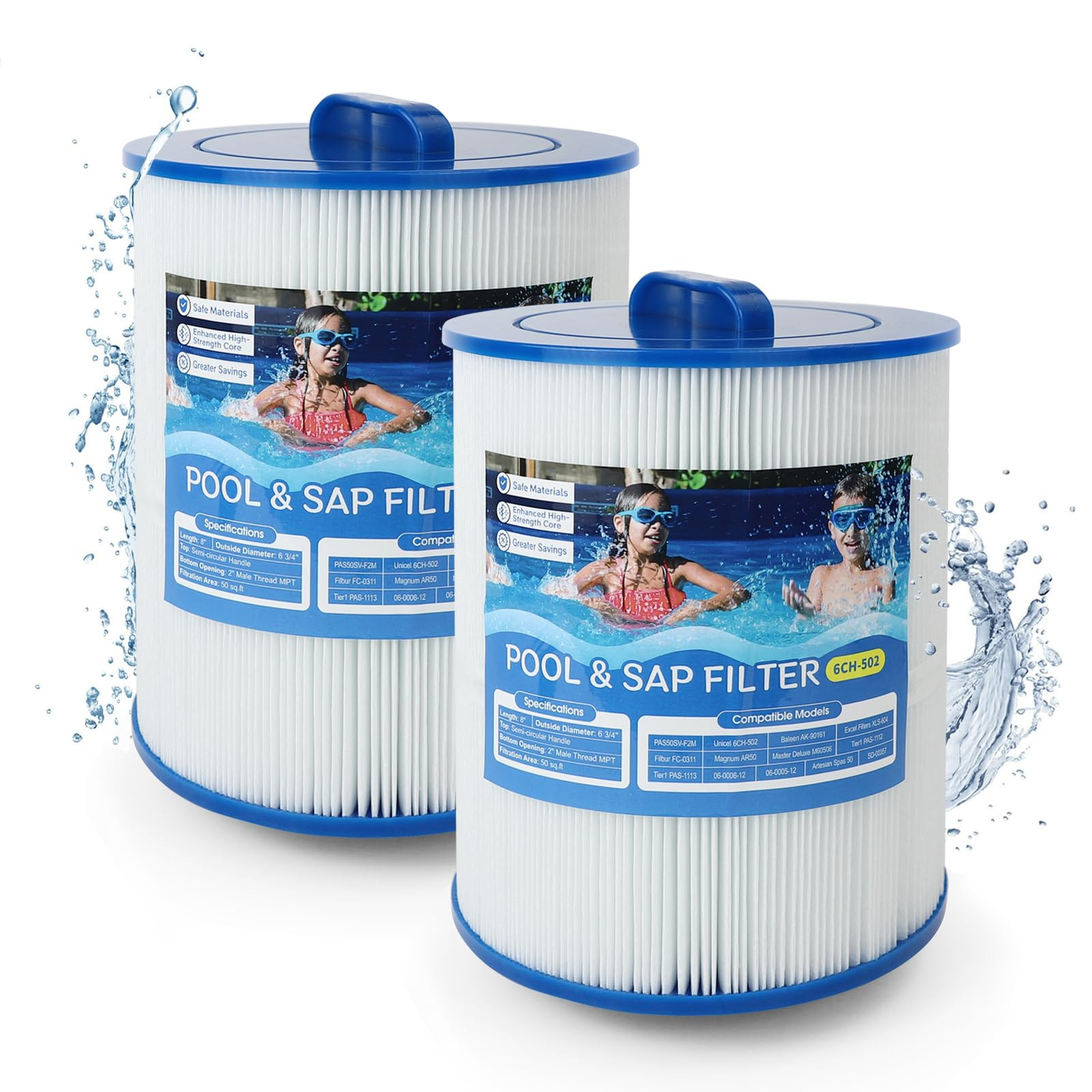 2 Pack Hot Tub Pool Spa Filter for Pleatco PAS50SV-F2M 6CH-502 FC-0311 MSPF-03 gallery
