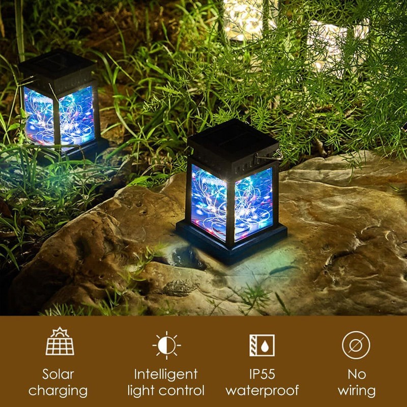 3Pack 30LED Solar Lantern Hanging Lights Yard Patio Garden Lamp Outdoor Decor US gallery