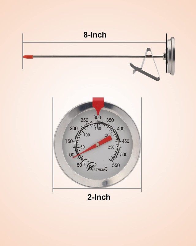 Candy/deep Fry Thermometer With Instant Readoil Thermometer8" Stainless Steel St gallery