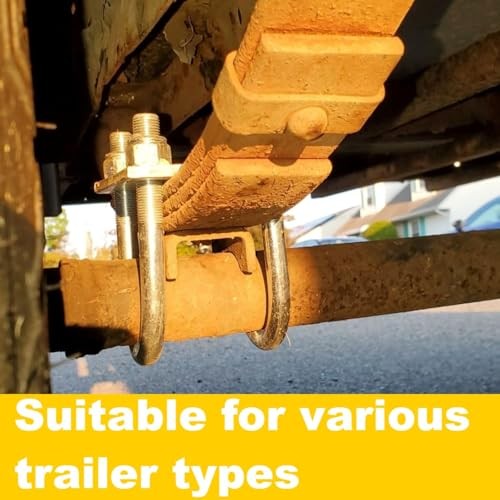 2 Pack U Bolt Mounting & Plate Kit for 6,000 lb / 7,000 lb Trailer Axle (for gallery