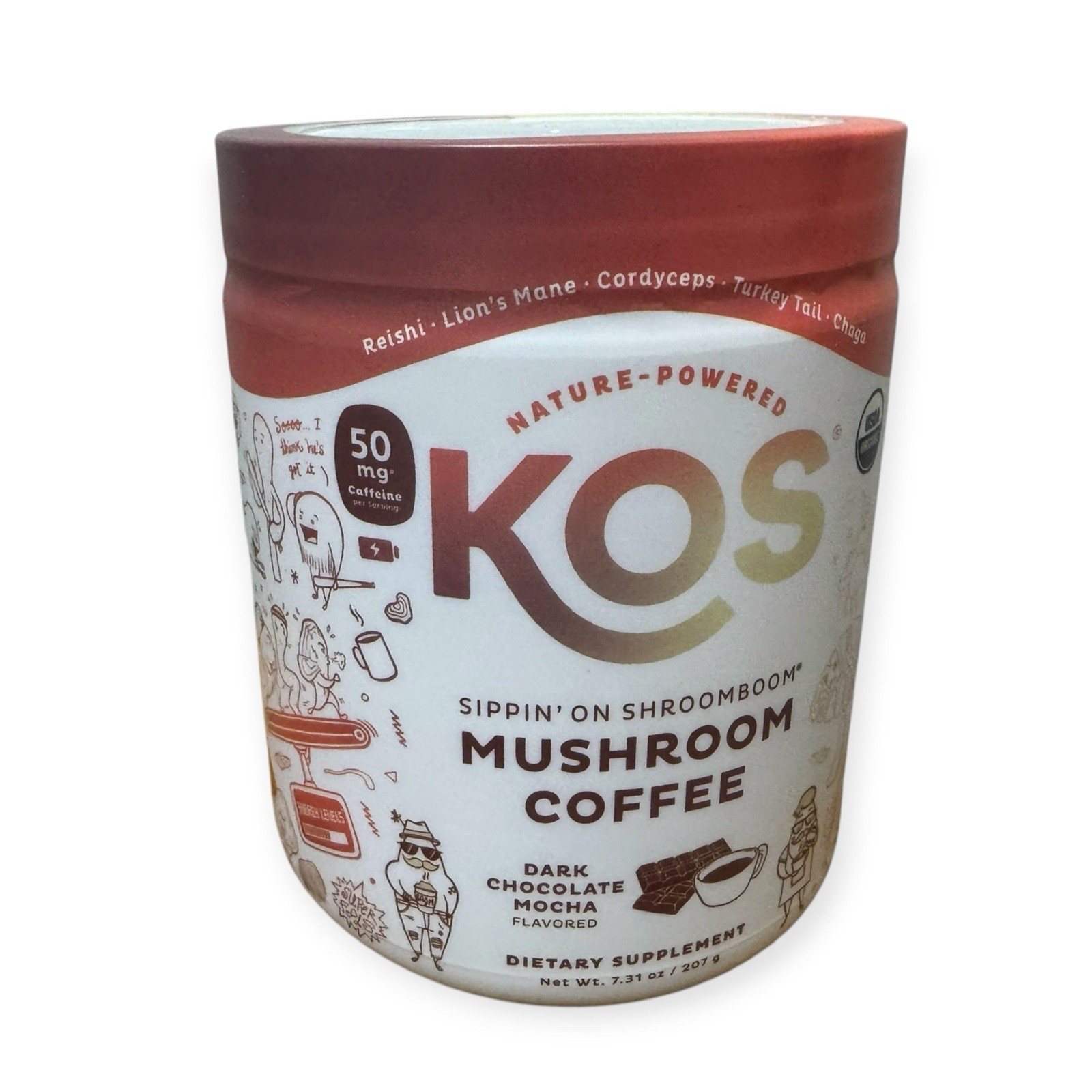 KOS Mushroom Coffee Dark Chocolate Mocha Organic Powder 7.31oz Exp 07/2027 gallery