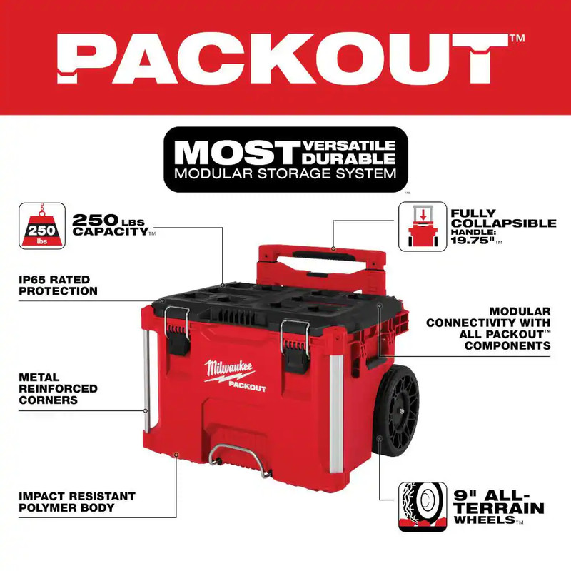 PACKOUT 22 In. Rolling Modular Tool Box LP Handle,22 In. Large Tool Box,18.6 In. gallery