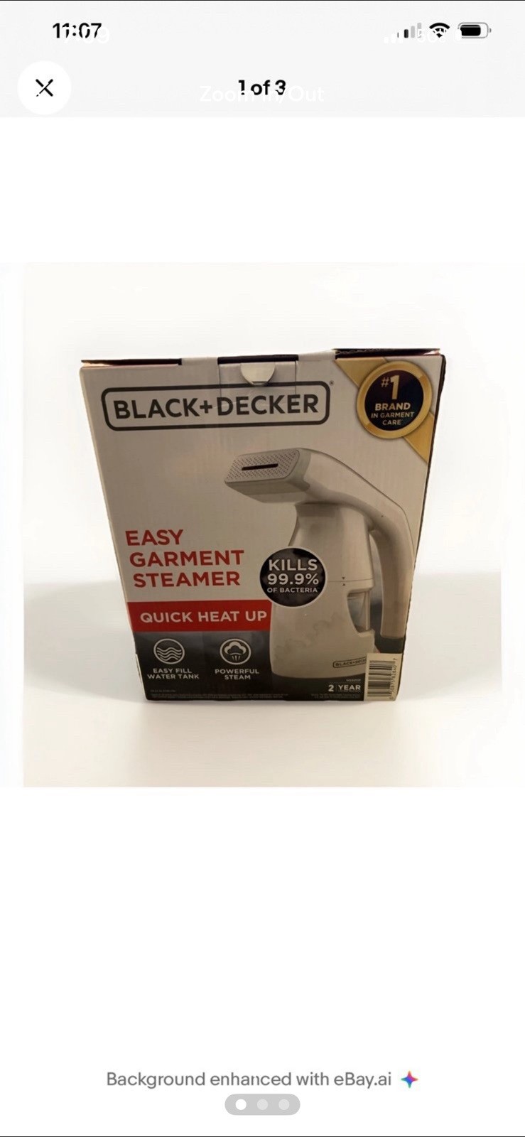 Black & Decker Easy Garment Steamer Quick Heat Up White BRAND NEW gallery