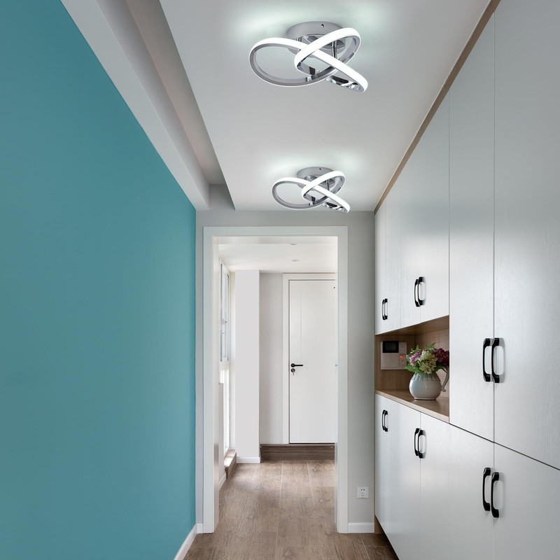Hallway Light 20W LED Ceiling Lights Semi Flush Mount Chandelier Bedroom 6000K gallery