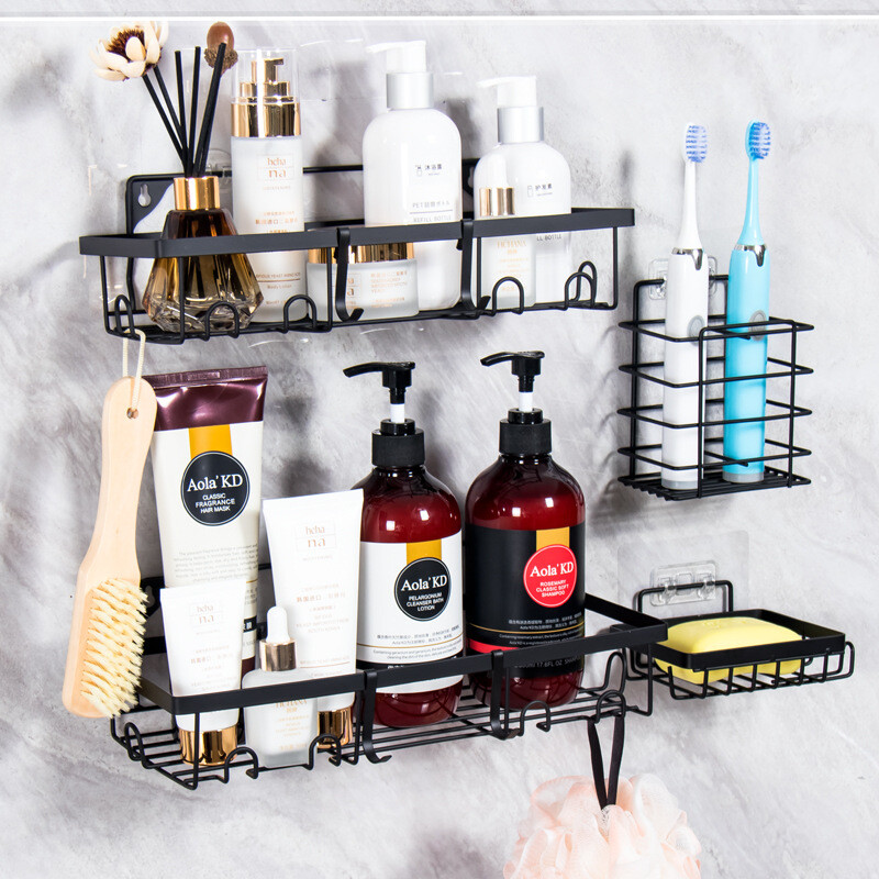 5 Pack/Set Shower Caddy Adhesive Shower Organizer for Bathroom Storage & Kitchen gallery