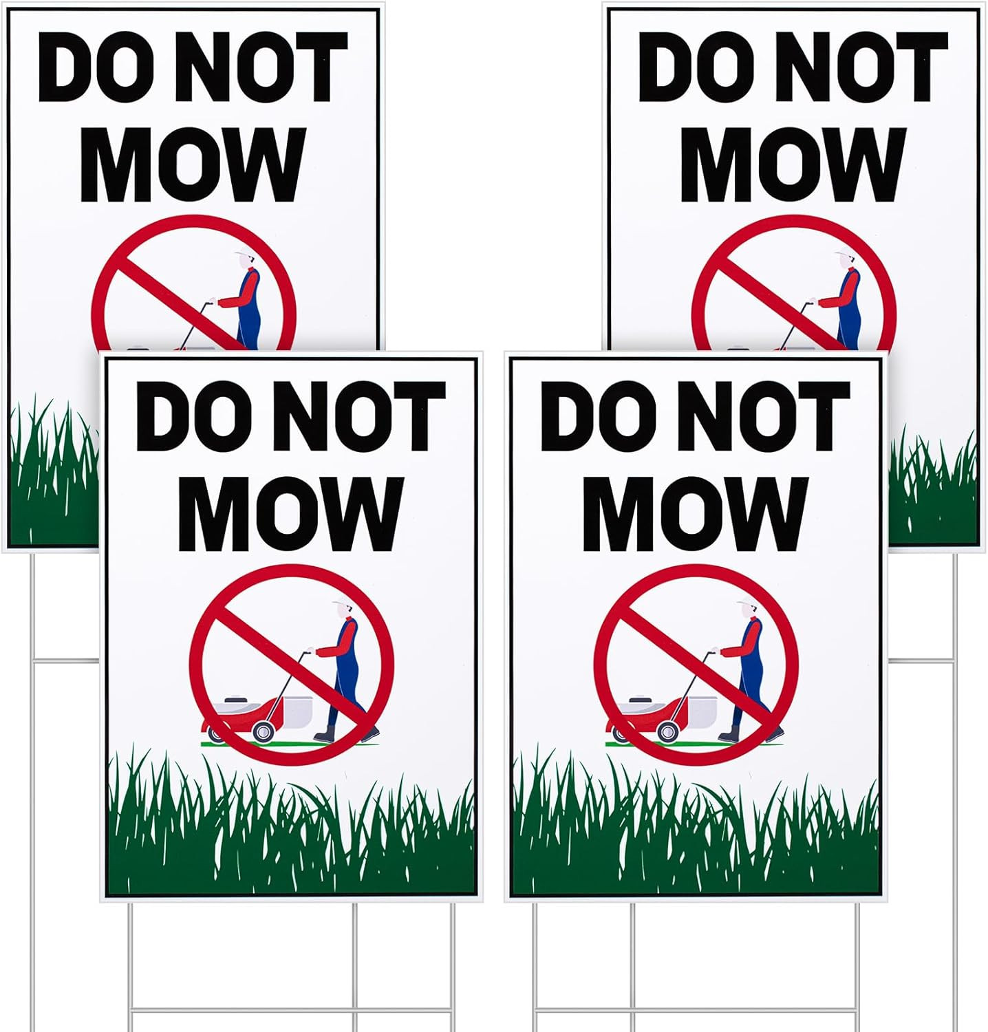 4 Pcs Do Not Mow Sign with Metal H Stake 10 X 7 Inches No Mow May Yard Sign Doub gallery