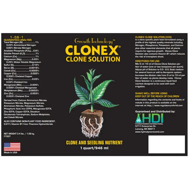HDI Clonex Clone Solution - 5 Gallon Hydroponic Propagation gallery